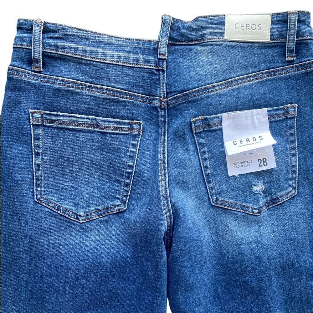 Ceros 90”s Vintage Dad Jeans High Rise Distressed‎ Medium Wash - Picture 8 of 15
